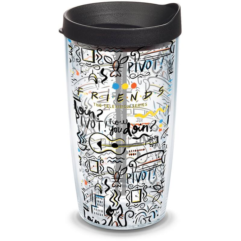 Tervis Friends Pattern Made in USA Double Walled Insulated Travel Tumbler, Classic - 16oz