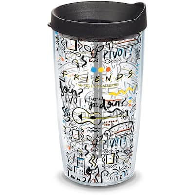 Tervis Friends Pattern Made in USA Double Walled Insulated Travel Tumbler, Classic