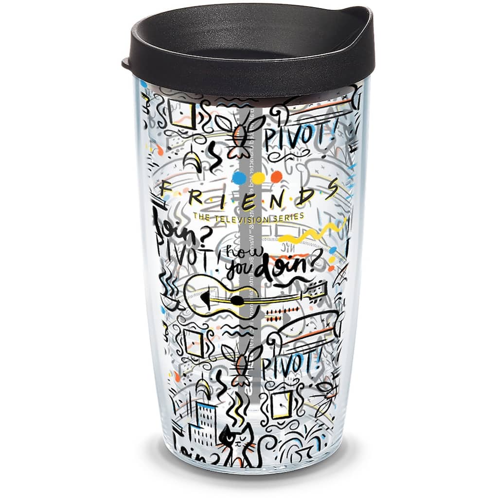 Tervis Friends Pattern Made in USA Double Walled Insulated Travel Tumbler, Classic