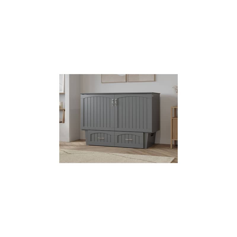 Murphy Bed Chest - Storage Drawer & USB Charger - Space Saving Furniture