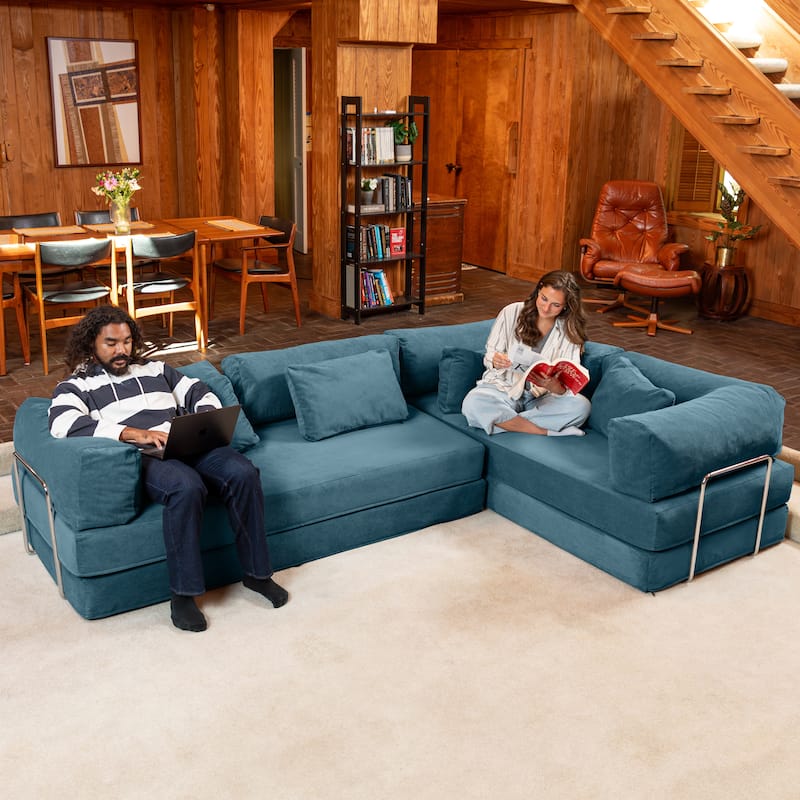 Jaxx Unsofa Modular Convertible Sectional Sofa with Fold Out King Sleeper Bed