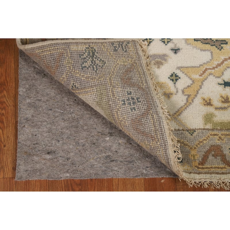 Ivory Oushak Indian Runner Rug Handmade Wool Carpet - 2'7"x 7'9"