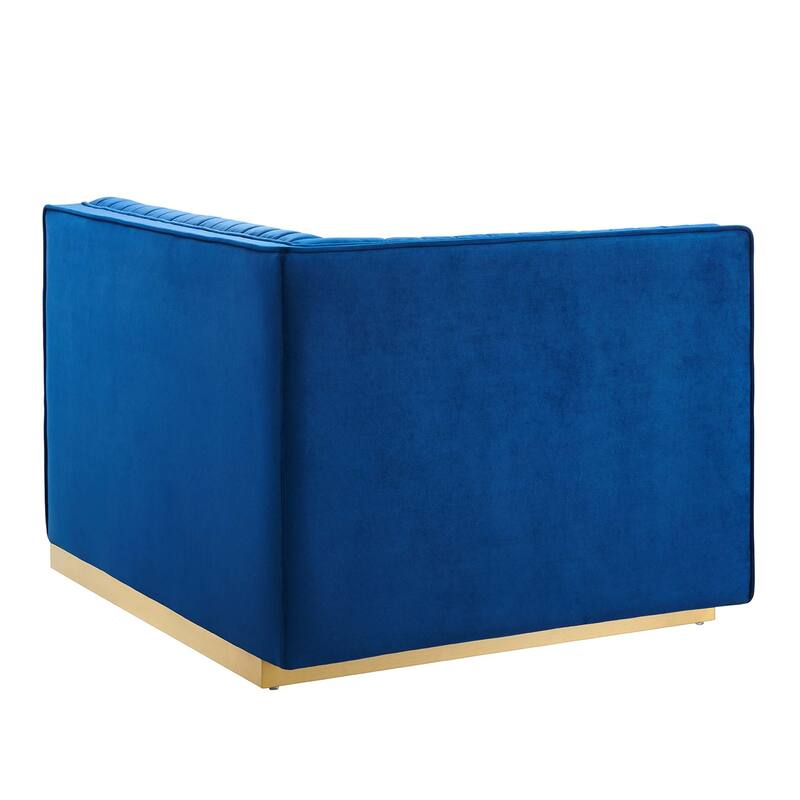 Sanguine Channel Tufted Performance Velvet 4-Seat Sectional Sofa