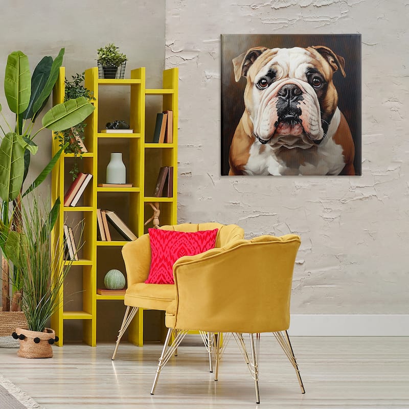 Stupell Stoic Bulldog Portrait Canvas Wall Art Design By Tom Crehan