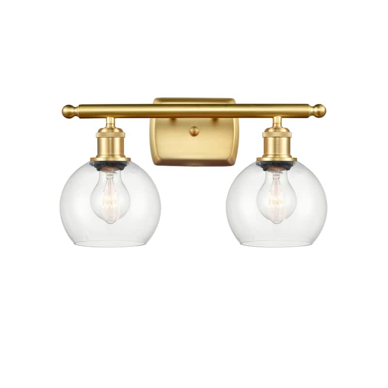 Innovations Lighting 516-2W-9-16 Athens Vanity Athens 2 Light 16" Wide - Satin Gold / Clear