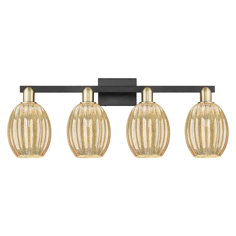 Innovations Lighting 716-4W-13-36 Preston Vanity Preston 4 Light 36" - Black Antique Brass / Mercury