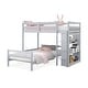 preview thumbnail 20 of 27, Costway Twin Over Twin Loft Bunk Bed Wood w/Bookcase Guardrail Ladder - 79.5'' x 44'' x 58.5''