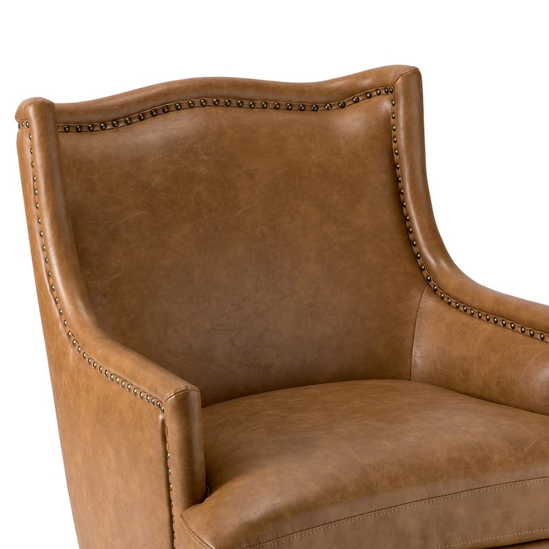 Konrad Comfy Living Room Vegan Leather Armchair by HULALA HOME