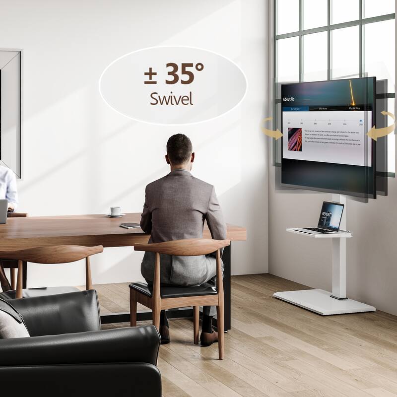 FITUEYES Modern Universal Floor TV Stand for TVs up to 80 inch Iron Base,Hold Up To 110 Lbs
