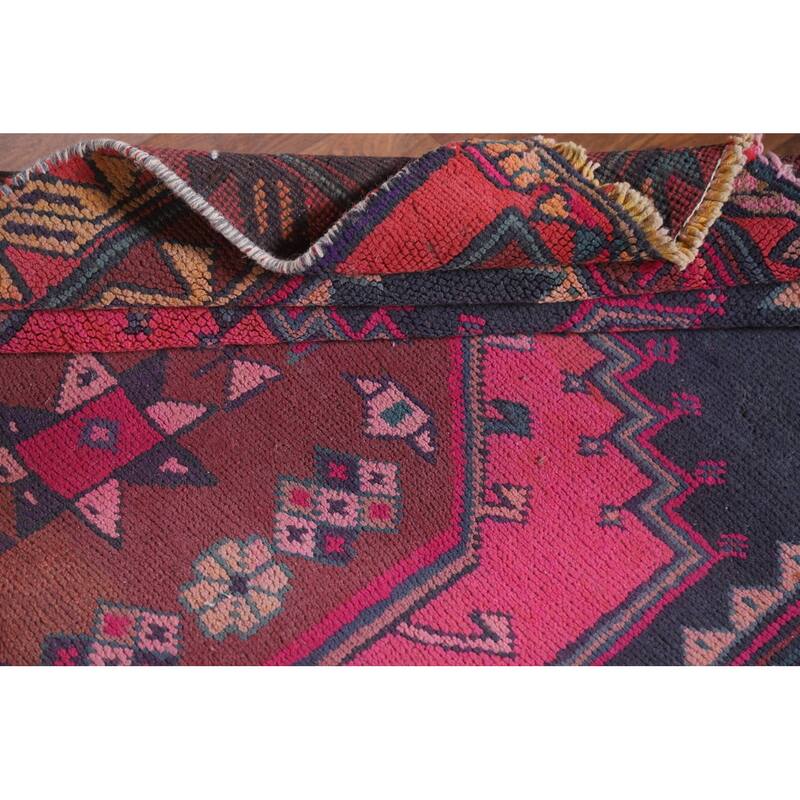 Hand Knotted Oriental 100% Wool Carpet Traditional Tribal Navy Blue & Blues Ardebil Runner Rug - 11' 10'' X 4' 1''