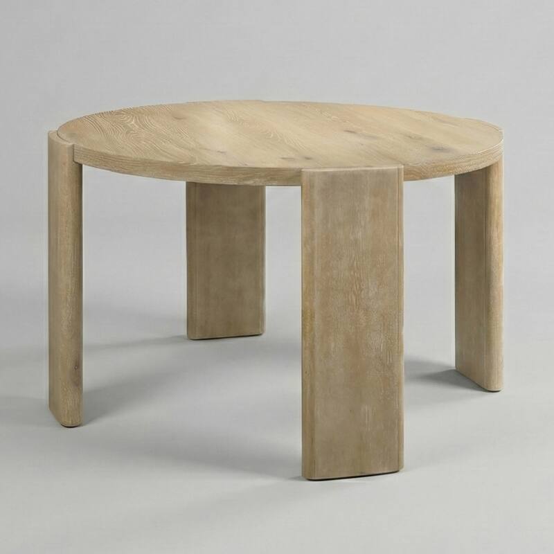 Furniture of America Elira Modern Oak 47-inch Solid Wood Round Dining Table