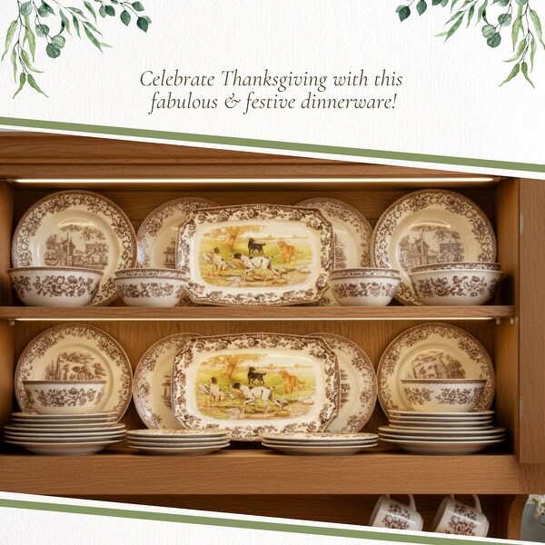 Spode プレート　セット　茶　フルール Amazon.com | Spode Delamere Dinner Plate, Set of 4: Spode Woodland