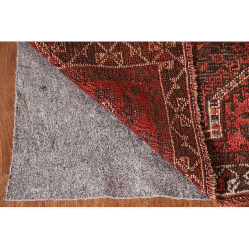 Tribal Orange Qashqai Persian Vintage Area Rug Handmade Wool Carpet - 2'7"x 4'2"