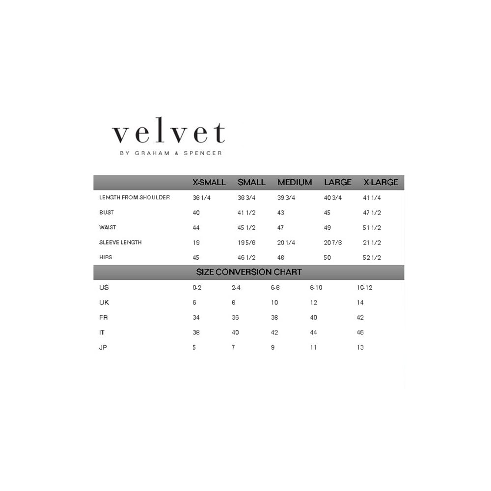 Velvet By Graham And Spencer Size Chart