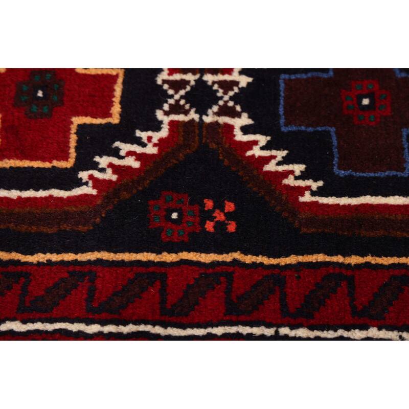 ECARPETGALLERY Hand-knotted Teimani Dark Navy, Red Wool Rug - 3'3 x 6'0