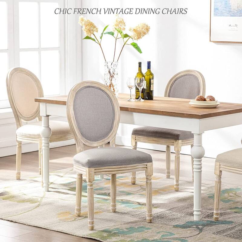 Mieres French Vintage Upholstered Dining Chair, Side Chair(Set of 2)