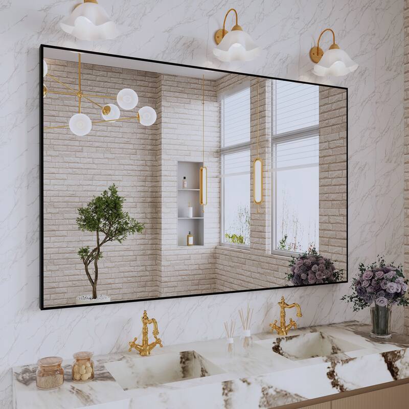QuivaraView Wall Mounted Aluminum Frame Bathroom Vanity Mirror