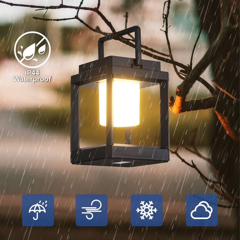 Portable Outdoor LED Table Lamp Rechargeable, Solar Powered, Waterproof Touch Control Decorative Light for Patio Camping Reading