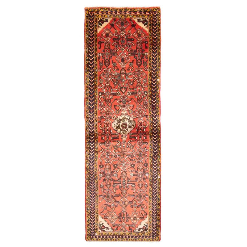 ECARPETGALLERY Hand-knotted Andelz Red Wool Rug - 2'5 x 8'0