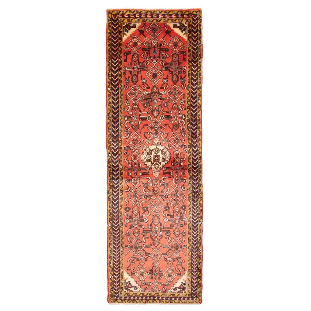 ECARPETGALLERY Hand-knotted Andelz Red Wool Rug - 2'5 x 8'0