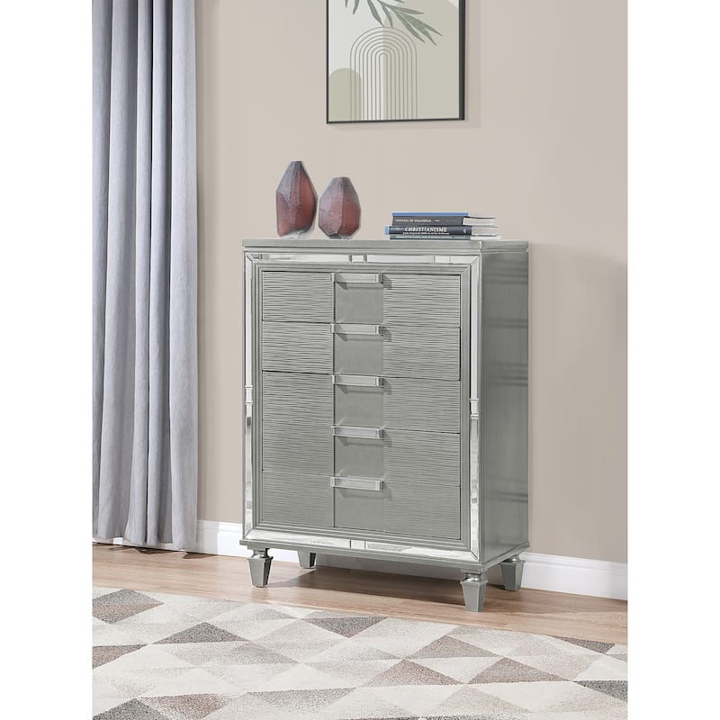 Genoa Gunmetal 5-Drawer 34 in. W Chest of Drawers