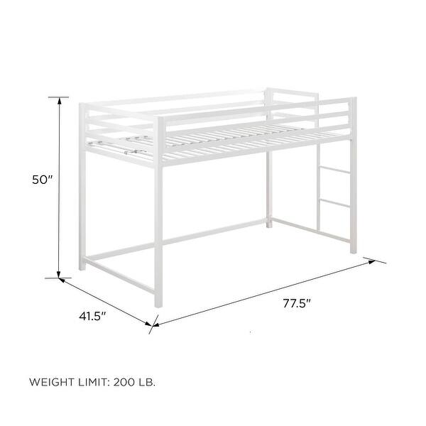 dimension image slide 0 of 2, Avenue Greene Macie Twin Metal Junior Loft Bed
