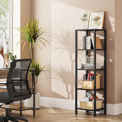 5 Tier Tall Book Shelf - 10.7"D x 15"W x 53.2"H