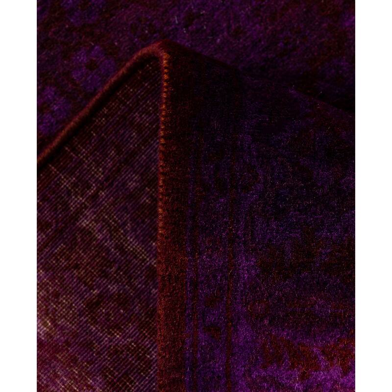 Overdyed One-of-a-Kind Hand-Knotted Area Rug - Purple - 2' 8" x 18' 5"