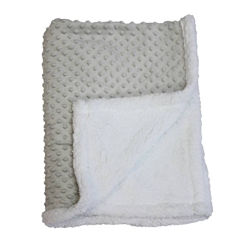Popcorn Sherpa Baby Blanket - Grey