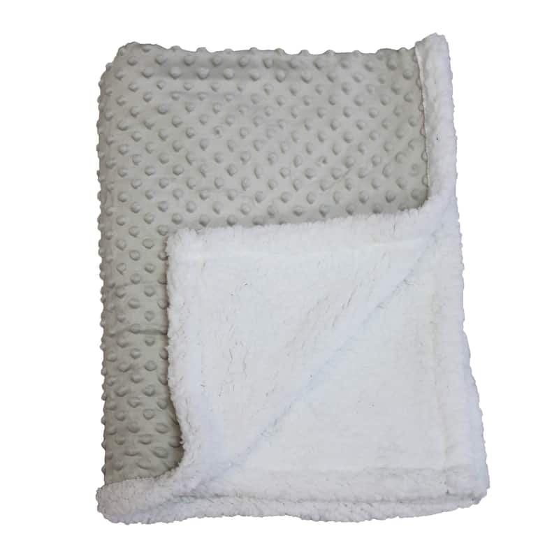 Popcorn Sherpa Baby Blanket - Grey