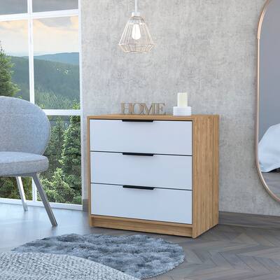 Classic Style 3-Drawers Dresser Chests for Bedroom, Superior Top, Modern Storage Dressers Organizer for Living Room, Hallway