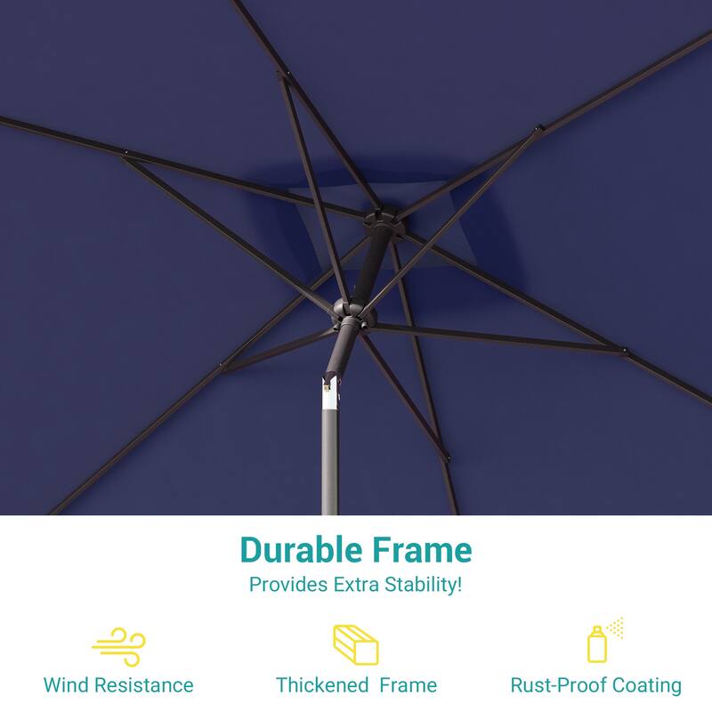 BONOSUKI 6x9FT Patio Market Umbrellas Table Umbrella with Tilt Button