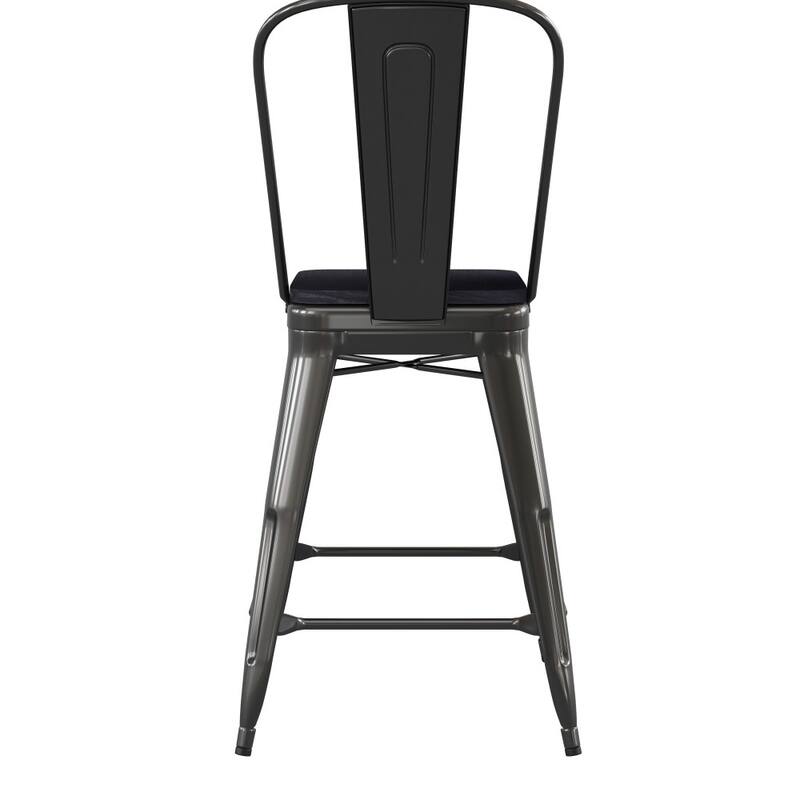 All-Weather Commercial Counter Stool with Removable Back & Poly Resin Seat