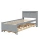 preview thumbnail 49 of 48, Espresso Twin Bed with Trundle, Drawers, and Bookcase Headboard