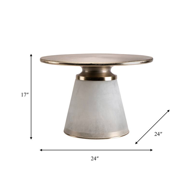 Sagebrook Home Modern Neutral Nebular Round Side and Coffee Table