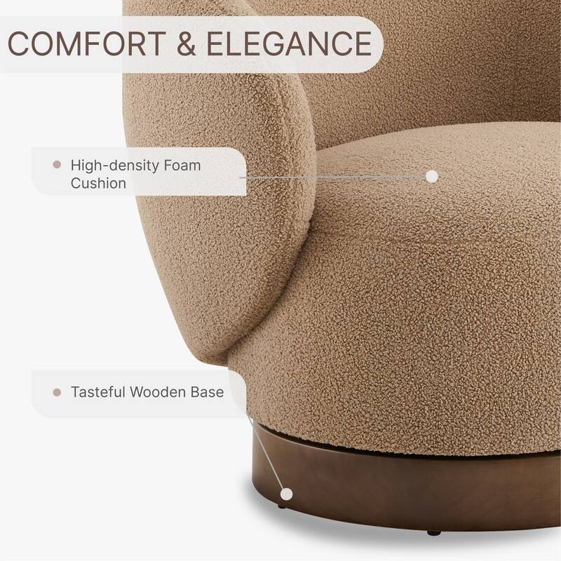 Spruce & Spring Ariel Upholstered Swivel Accent Chair Fabric