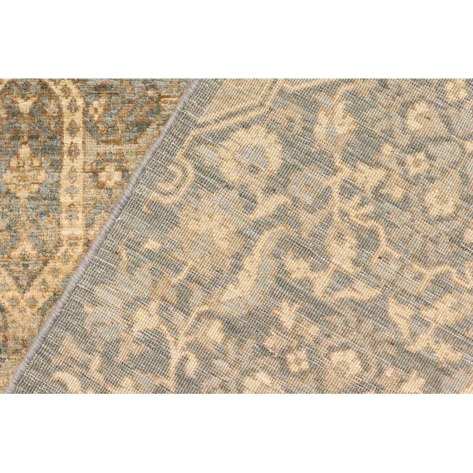 Shabby Chic Ziegler Brenden Gray Blue Hand-Knotted Wool Rug - 5'10'' x 9'1''