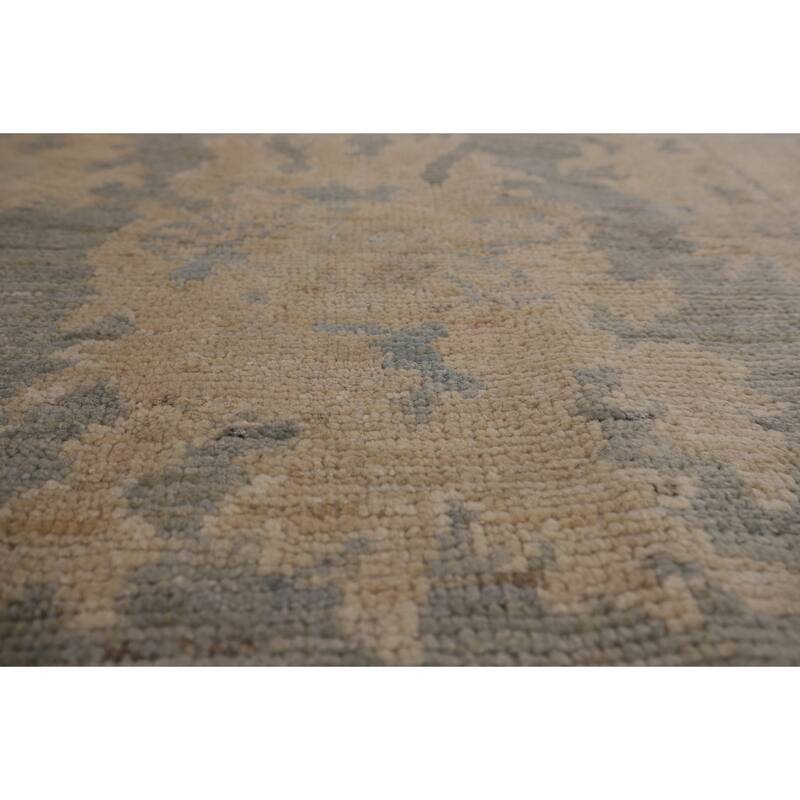 Vegetable Dye Grey Oushak Oriental Area Rug Hand-Knotted Wool Carpet - 6'2"x 9'2"