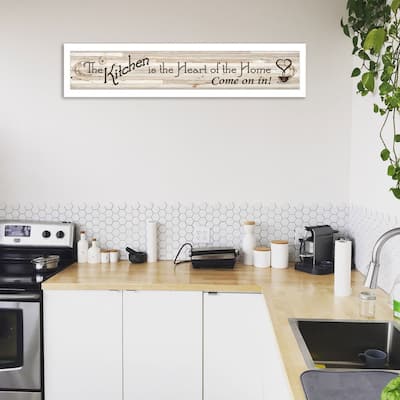 TrendyDecor4U Farmhouse "Kitchen Is The Heart of The Home" Framed Print Wall Art by Millwork Engineering - Earthtone