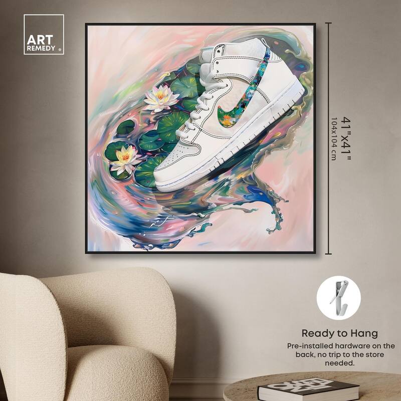 Lilypads Sneaker Splash Canvas by Art Remedy