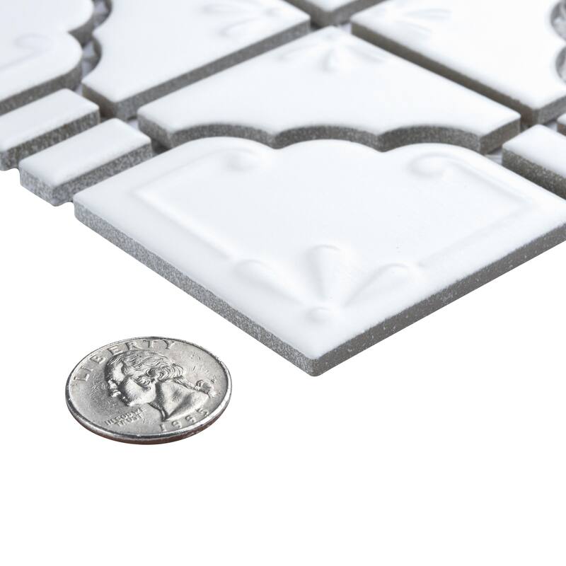 Merola Tile Hudson Moonbeam Matte White 11-7/8" x 11-7/8" Porcelain Floor and Wall Tile