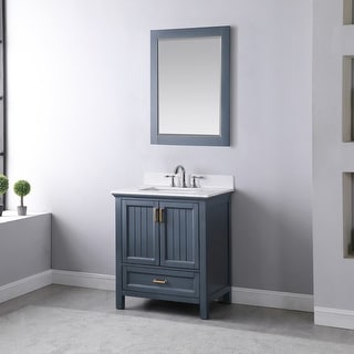 Altair Isla Single Bathroom Vanity Set and Aosta White Countertop without Mirror