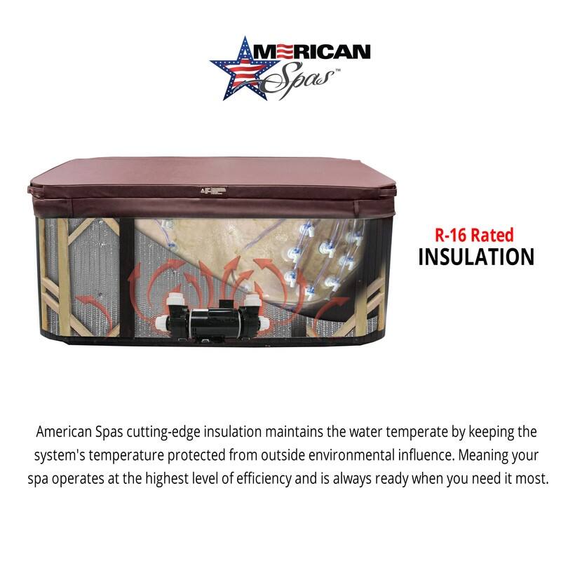 7-Person 56-Jet Premium Acrylic Bench Spa Standard Hot Tub with Sound System and LED Waterfall