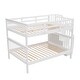 preview thumbnail 4 of 12, Bunk Bed with Storage Stairway and Guardrails, White