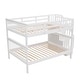 preview thumbnail 5 of 32, Full-Over-Full Wooden Bunk Bed with Storage Stairway and Full-Length Guardrail, Splits into 2 Beds, for Kids Teens Bedroom Dorm