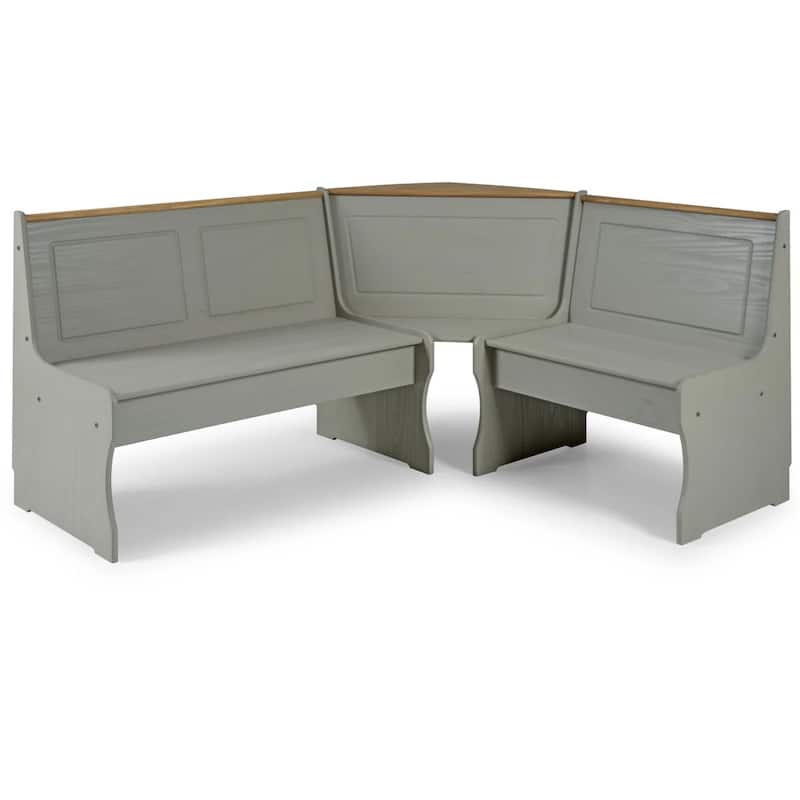 OS Home and Office Furniture Model COG805 Solid Pine Corner Dining Booth in Corona Gray