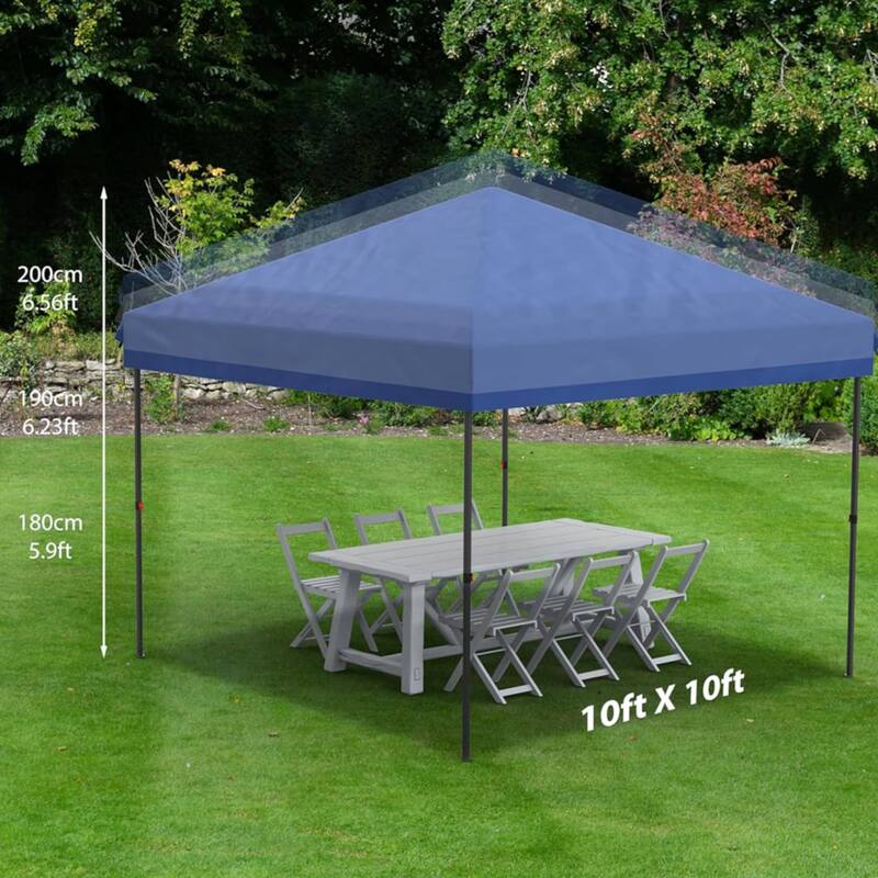 Outdoor 4-Sidewall 10x10 Pop Up Canopy Tent for Picnics, Camping
