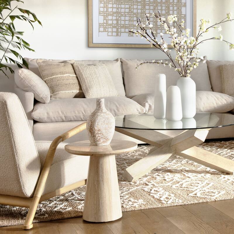 Coveview Vase, Antique White with Natural Tones