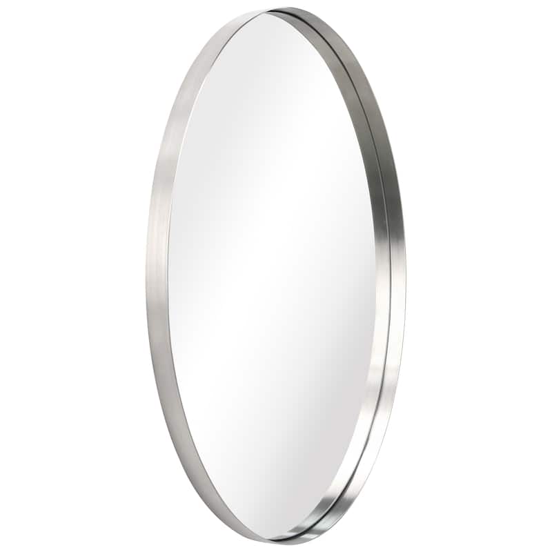 Ultra Stainless Steel Oval Wall Mirror- 24"x36"