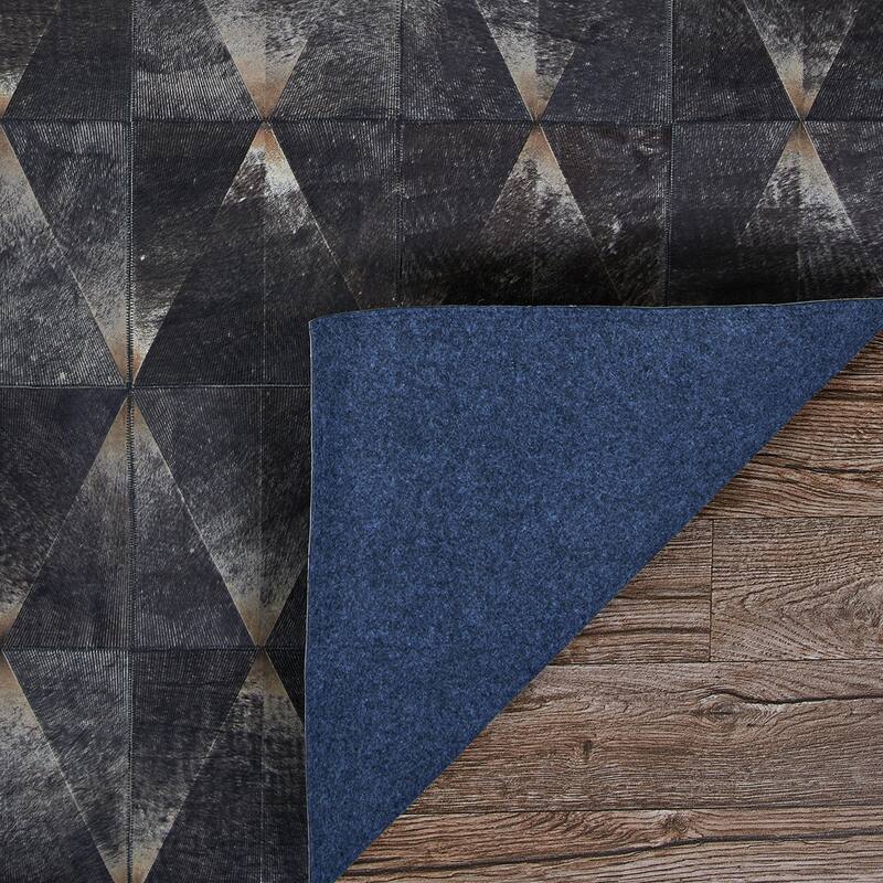 Handmade Vail Prism Cowhide Leather Area Rug